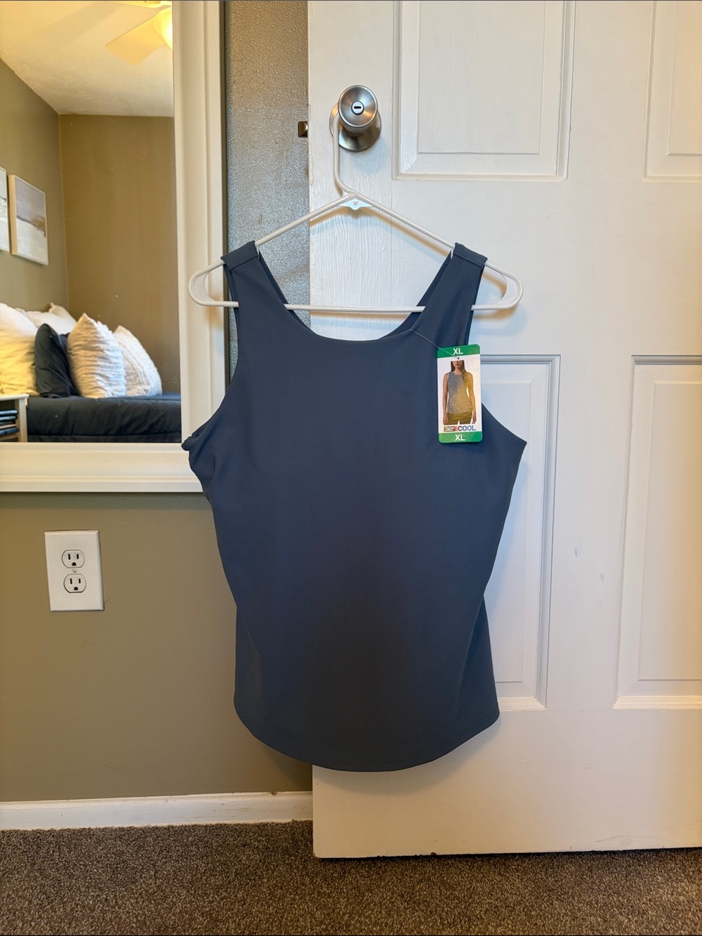 32 Cool Women's Tank Top in Slate Blue w/ Built in Bra